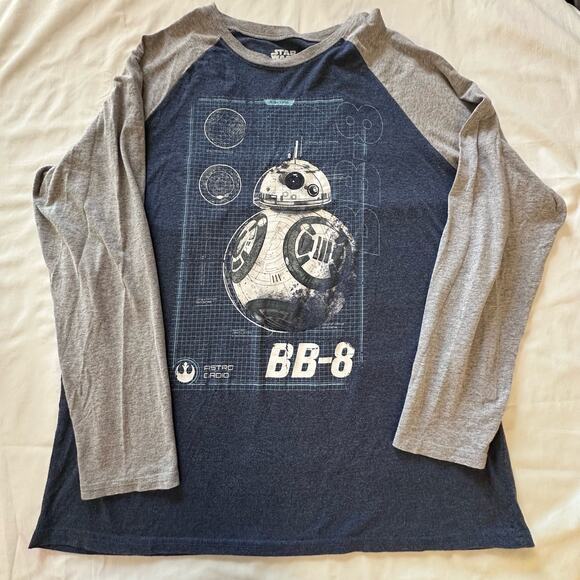 Star‎ Wars The Force Awakens BB-8 Long Sleeve T-Shirt Size 2XL -EUC - Picture 1 of 3